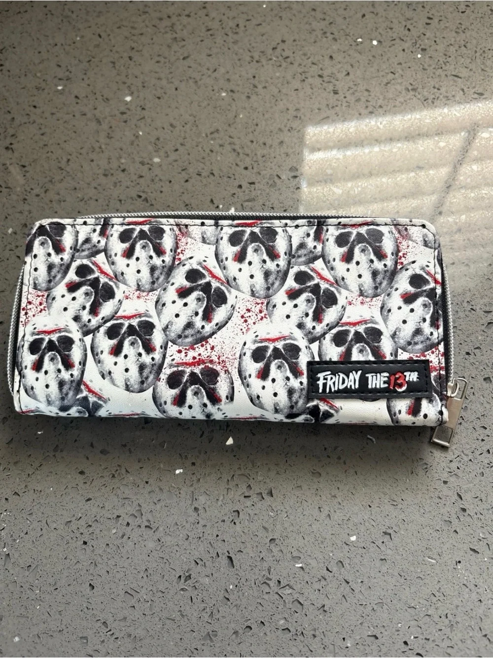 Friday the 13th White & Black Jason Mask Zip Wallet